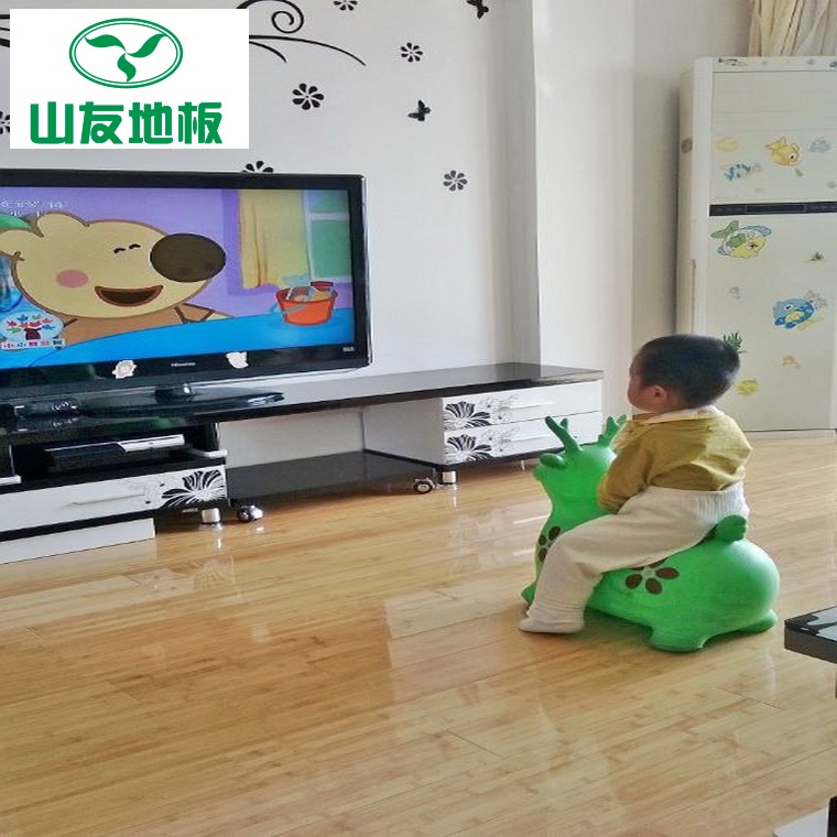 Shanyou bamboo floor manufacturers direct sales geothermal floor heating carbonized pure bamboo bamboo wood flooring bright light ()
