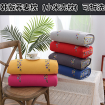 Buckwheat pillow Korean adult full millet shell pillow core protection cervical spine help sleep Korean nationality single square pillow