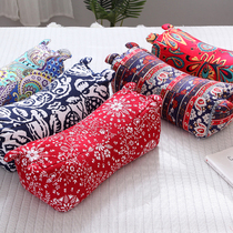 Tiger head pillow single buckwheat shell pillow core pure cotton old coarse cloth pillowcase can be detached to help sleep cervical spine pillow high pillow