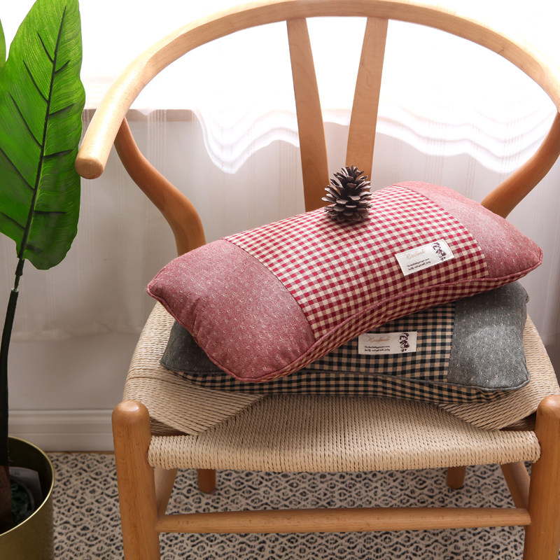 Korean version of bone pillow Korean lattice washed cotton pillow students buckwheat shell pillow core millet shell single nap pillow