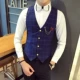 Vest nhỏ nam mỏng đêm KTV khách sạn tạo mẫu tóc overalls phù hợp với vest triều tùy chỉnh in logo - Dệt kim Vest