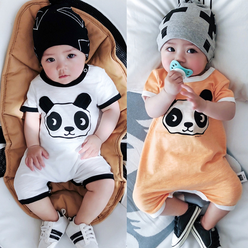 France's Jacadi kid baby even sweaters summer pure cotton male and female baby cartoon panda khae out for climbing