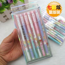 Colorful dazzle creative cute cartoon gel pen 0 5mm black water pen signature pen thin head student use
