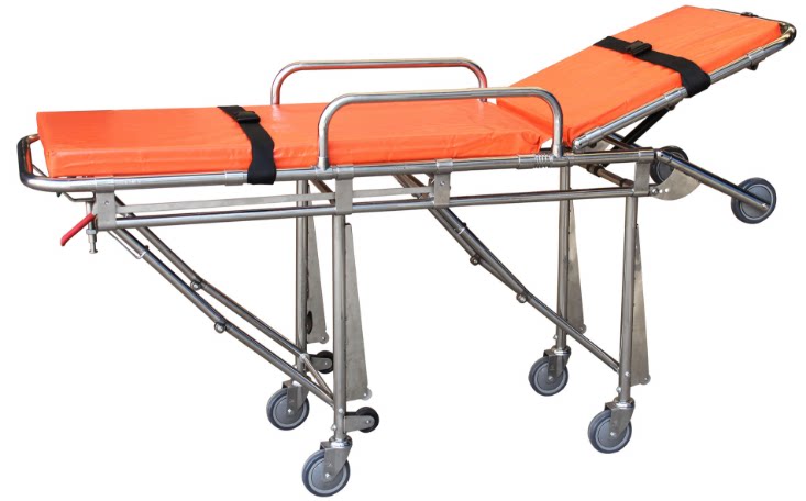 Stainless steel ambulance stretcher car automatically gets on stretcher hospital 120 emergency stretcher stretcher stretcher straight car is easy