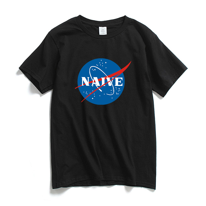 Nasa Collaboration Short-Sleeve Naive T-Shirt, Summer Half-Sleeve Base Shirt, Pure Cotton Nasa Collaboration Short-Sleeve Naive T-Shirt, Summer Half-Sleeve Base Shirt, Pure Cotton