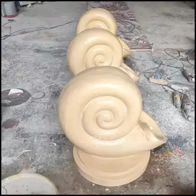 Artificial sandstone hand-carved three-dimensional glass fiber background wall relief mural decorative plate garden water spray conch
