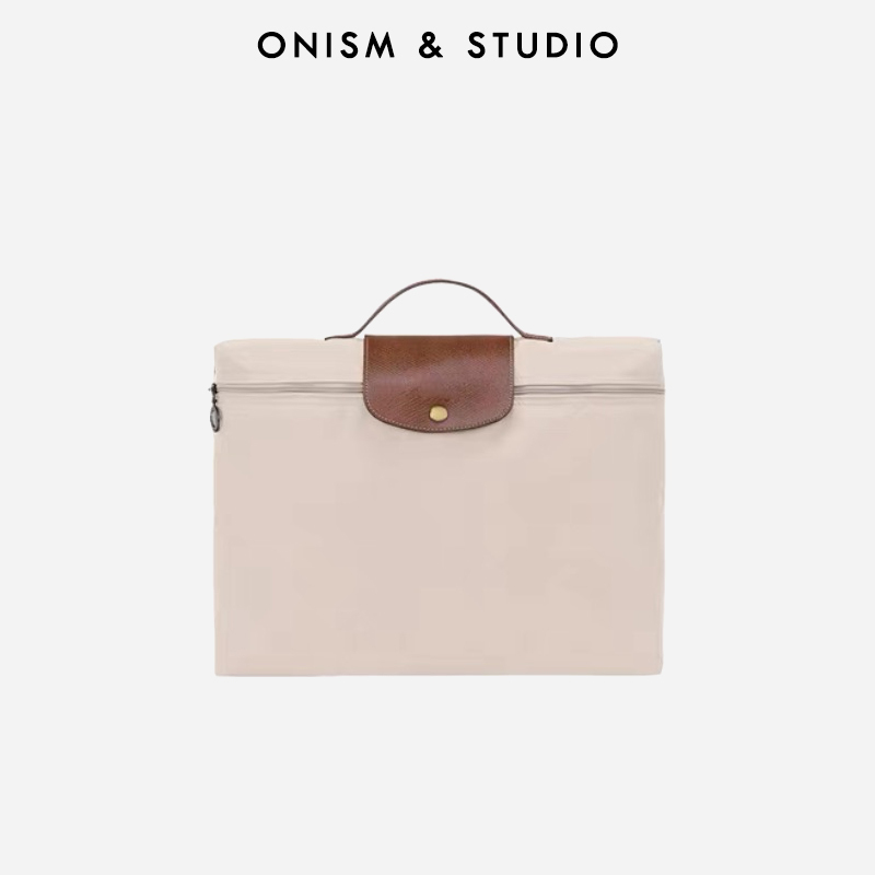 2025 Winter New Laptop Bag Briefcase Travel Business Trip Laptop Bag Embroidered Dumpling Bag Foldable Nylon Bag Large Capacity Document Handbag