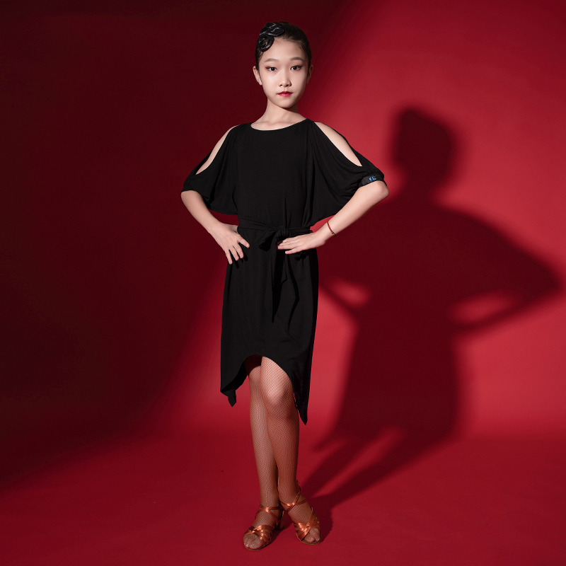 Girls Latin dance practice Women children 2022 New professional summer young children training short sleeve dance 3392