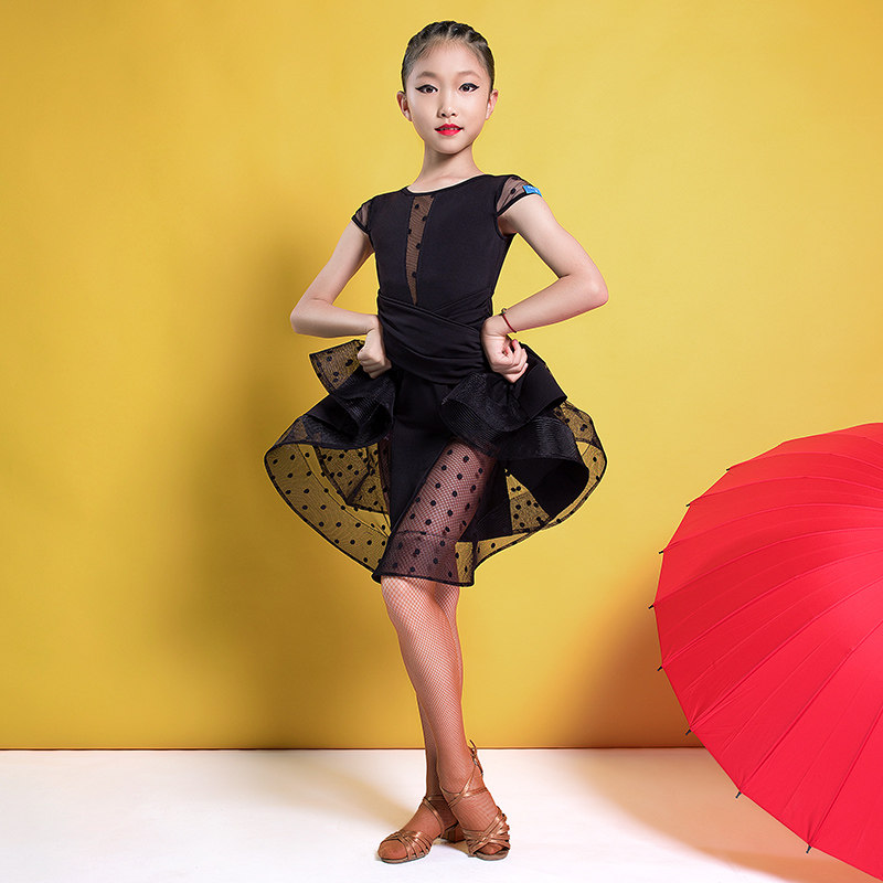 Girls Latin Dance Performance Conquerors Conserve Summer Women Children Professional Professional Practice Performances of High-end Art Exam 3228