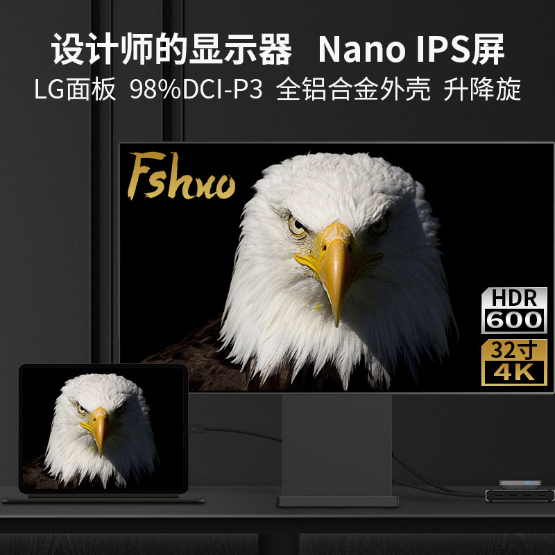 Fan Master 32 Inch 4K Display Nano IPS Professional Designer Screen TypeC Thunder 3 Power Supply HDR600