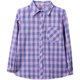 Middle-aged and elderly clothes summer mother cotton plaid shirt long-sleeved large size lady loose plus fat thin cotton shirt