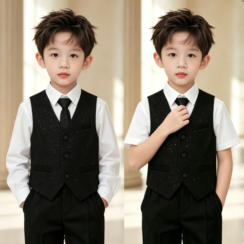 Children's Suit Vest Set, High-End Boys' Formal Wear, Flower Boy Birthday Host, Recitation, Piano Performance Suit Children's Suit Vest Set, High-End Boys' Formal Wear, Flower Boy Birthday Host, Recitation, Piano Performance Suit
