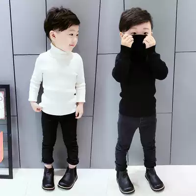 Children's base shirt boys' sweater autumn winter baby turtleneck sweater foreign pie top boy pullover warm coat