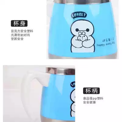 Stainless steel mug office thermos cup with lid spoon adult female fall home mug drinking cup