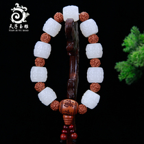 Tiantian jade carving Xinjiang Hetian Jade mutton White Jade antique hand string male old pit material Jade Jade Jade jade bracelet