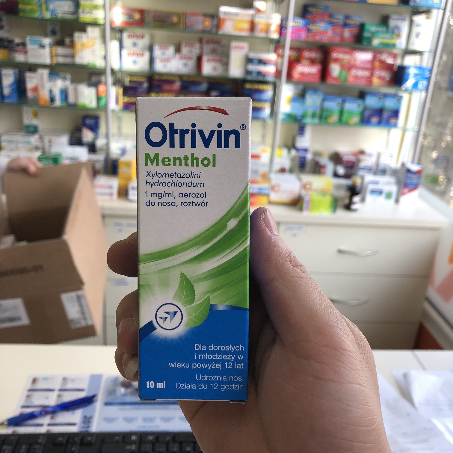 Adult Otrivin, Poland, adult mint formula, nose and nose spray imported 10ml