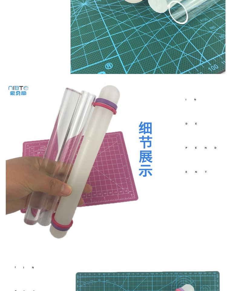 Aibei gốm đất sét dính mềm gốm bùn dính acrylic con lăn bùn màu đất sét rỗng thanh rắn sọ mặt Daquan đồ chơi cho bé 2 tuổi