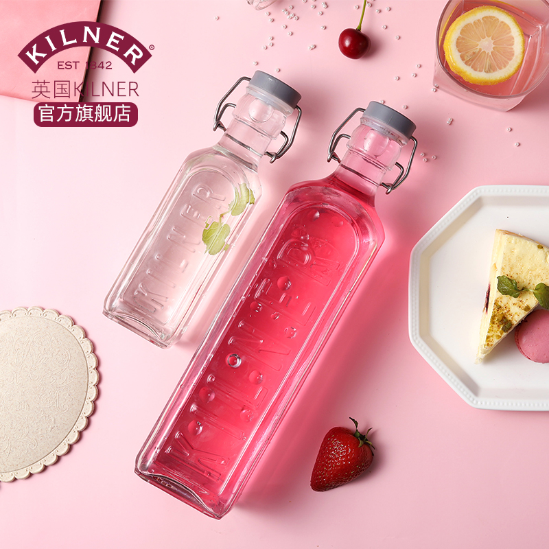 UK kilner Fruit Wine Beverage Bottle White Wine Bottle Empty Bottle Glass Sealed Jars Special for Household Sparkling Wine