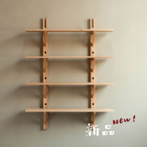 MUMO wood ink wall-mounted shelf store display black walnut red oak solid wood multi-layer shelf