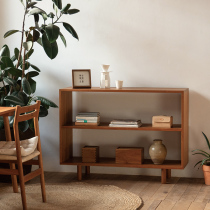 MUMO wood ink round leg double layer square cabinet cherry wood solid wood storage solid wood bookcase