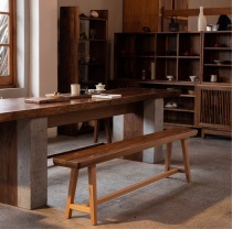 MUMO wood ink color bench Red Oak black walnut wood stool solid wood bench