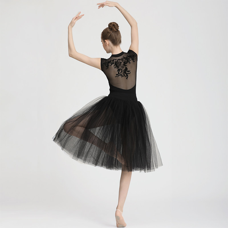 Ballet skirt adult medium and long version hard canopy gauze TUTU skirt teacher dance gauze skirt half-length professional performance dress female