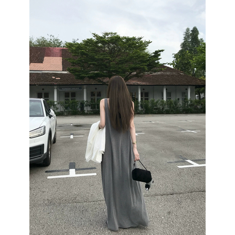 Sleeveless Vest Dress for Women, New Summer Style, Relaxed and Cool, Soft and Flowing, Large Skirt, Loose and Lazy Style Long Dress