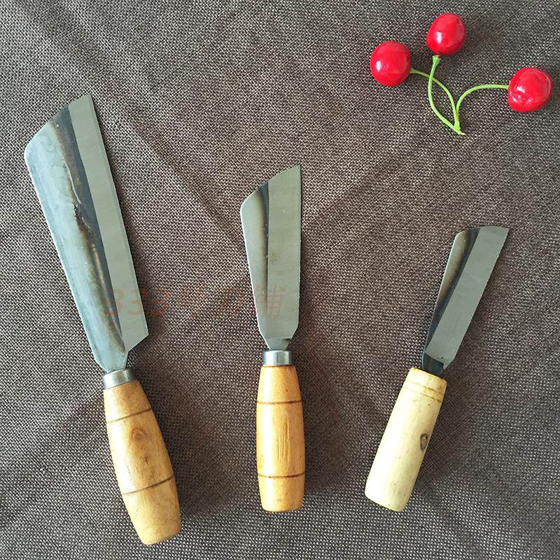 Old fashioned handmade wooden handle carbon steel water fruit knife melon fruit knife peeled knife with small knife to kill fish knife betel nut knife paring knife