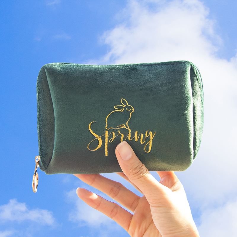 Velvet Makeup Pack Female Portable Small Travel Cosmetics Include Package Makeup Pocket Red Bag