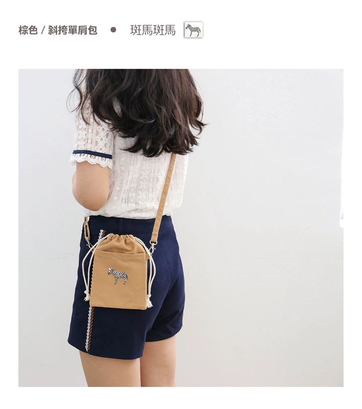 Túi đựng điện thoại di động thú vị túi nhỏ túi nữ 2018 mới Hàn Quốc phiên bản vải thêu dễ thương hoạt hình mini túi đeo chéo dọc - Túi điện thoại