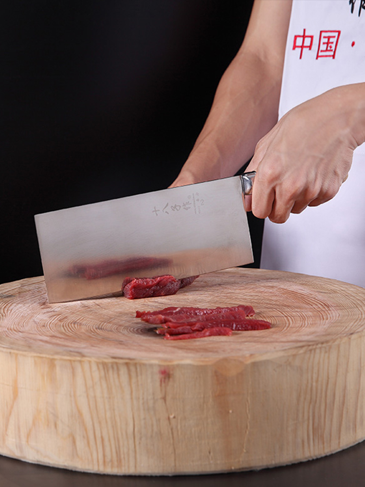 Eighteen Zi kitchen knife Yangjiang Eighteen Zi hand forged mulberry knife Professional chef special slicing knife Household kitchen