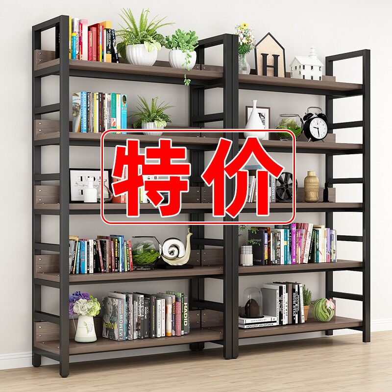 Bookcase ground floor multilayer shelving steel wood shelving brief modern living room accommodating bedroom children bookcase shelving