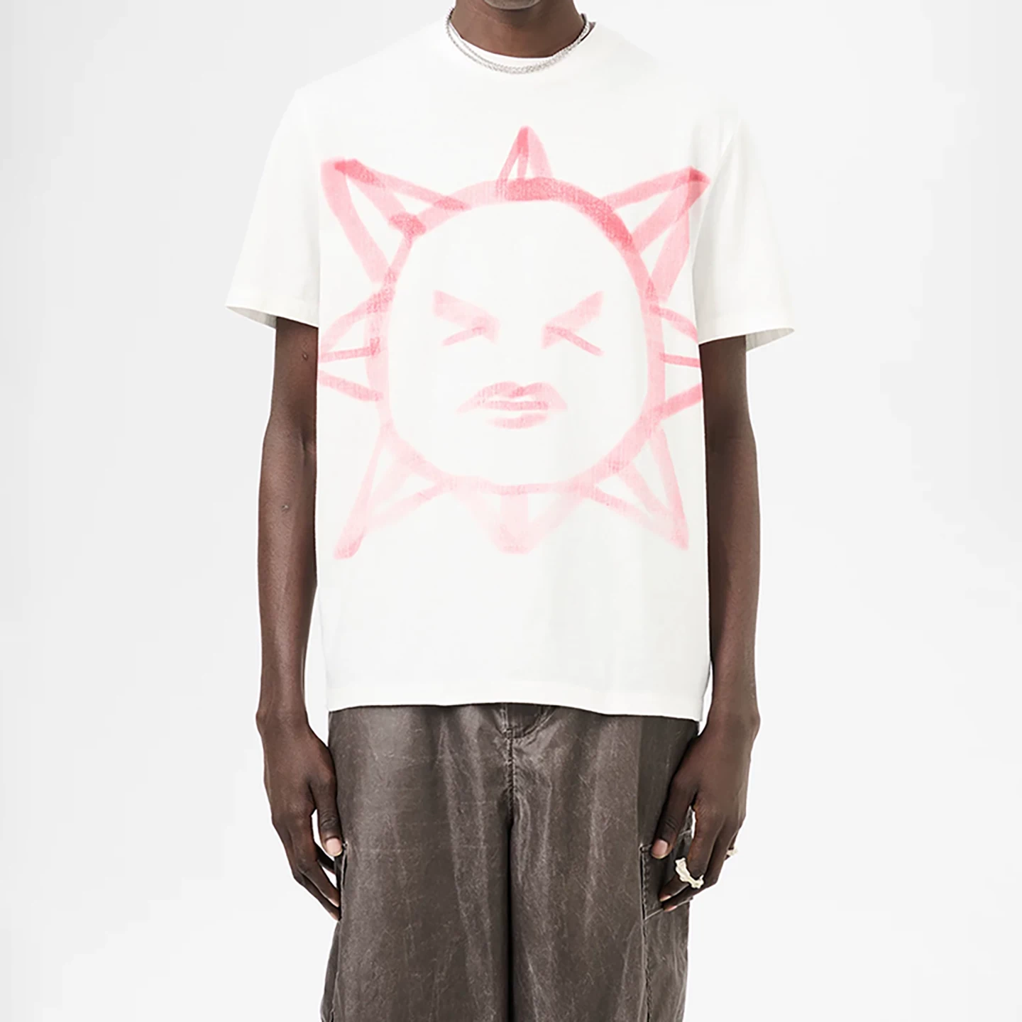 Хлопковая футболка с коротким рукавом, oversize