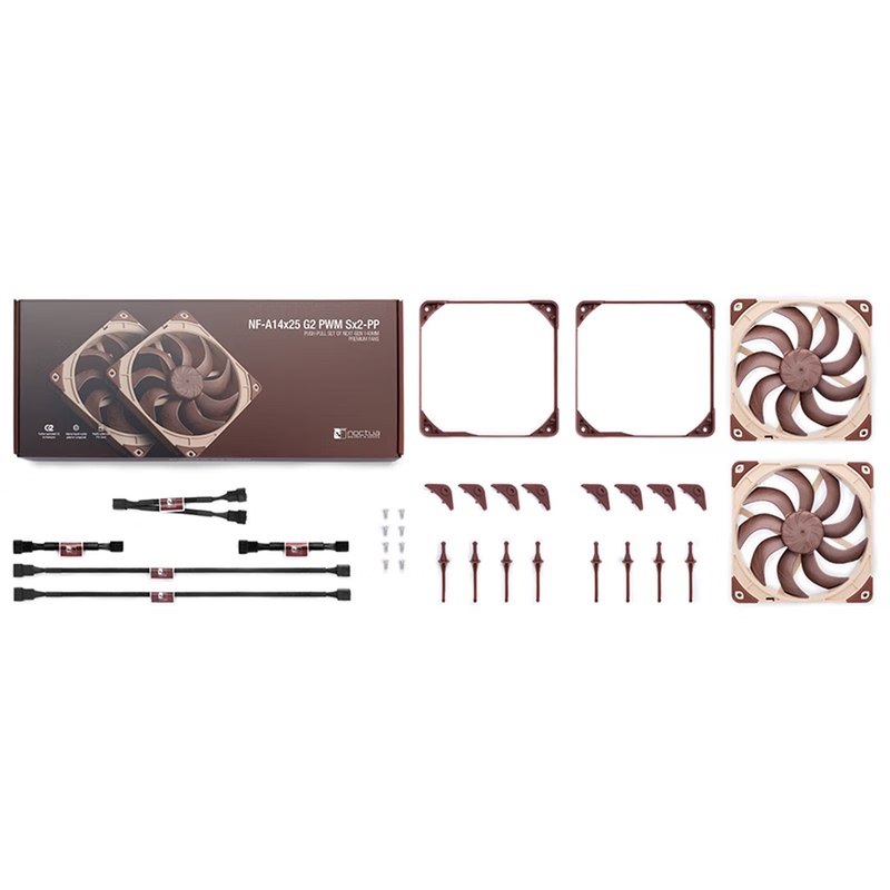 Noctua Nf-A14X25 A12 G2 Pwm Sx2-Pp Ch.Bk Blackened Version Chassis Fan