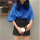 Áo thun siêu ngắn tay màu siêu rắn cho nữ mùa hè 2020 mùa hè Hàn Quốc học sinh lỏng lẻo nửa tay áo sơ mi thủy triều - Áo phông
