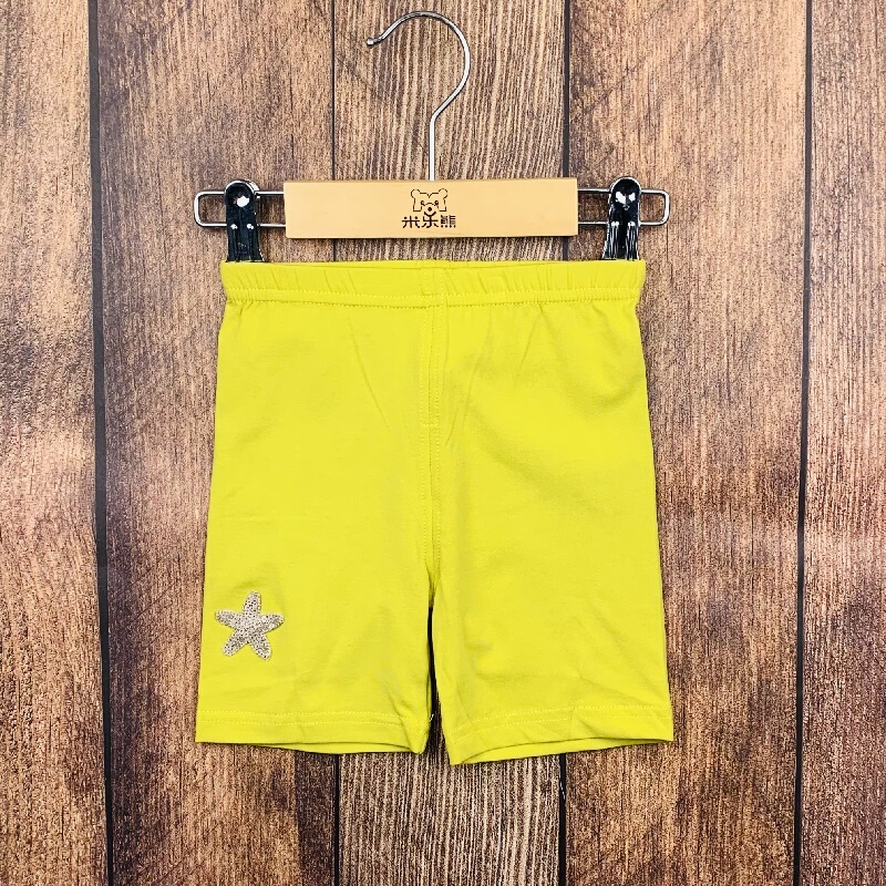 Mile Bear Summer Girls' Cotton Knit Bali-Style Open-Crotch Shorts, Thin Five-Point Shorts