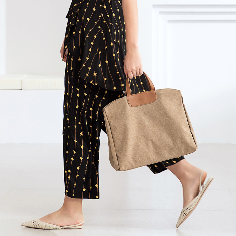 Women's briefcase women's file bag handbag 2021 new temperament canvas bag large capacity shoulder slung fashion