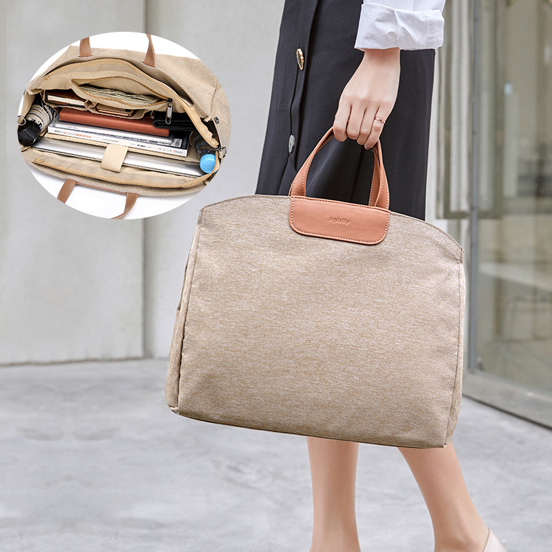 Lady's briefcase ladies' lawyer Handmade documents Korean version Career briefs Large capacity Temperament Fashion Business Canvas
