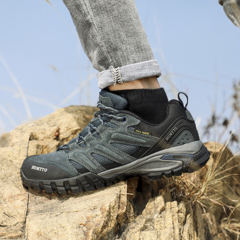 Humvee Mountaineering Shoes Men Waterproof Outdoor Shoes Non-slip Abrasion Resistant Climbing Shoes Summer Breathable Sneakers Low Help Hiking Shoes