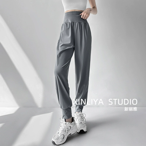 Быстросохнущие летние тонкие осенние штаны для спортзала для отдыха, для бега, высокая талия, оверсайз