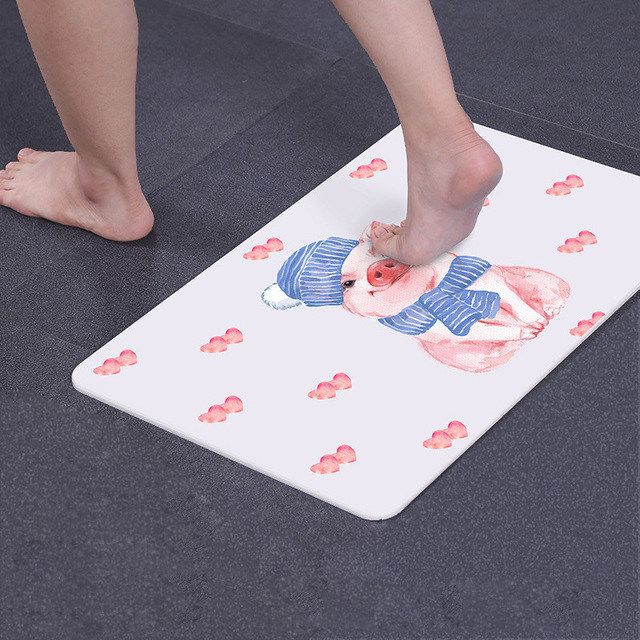 Silicone household algae soil steel dry plate inserted toilet door bathroom toilet anti-slip soil steel pad