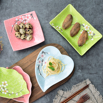 Japanese spit bone plate ceramic fruit plate breakfast plate home restaurant snack dish creative plate dish cute