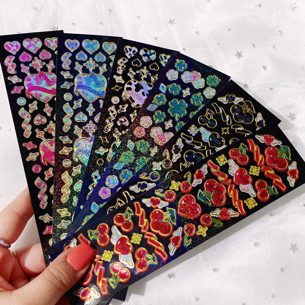 Korean monthly stationery akos special flash face stickers hand account mobile phone DIY decorative stickers