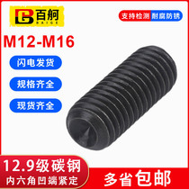 Carbon steel 12 9 grade hexagon socket concave end set screw machine meter hexagon socket screw M12M14M16 set screw