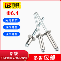 Open flat round head blind rivets aluminum alloy rivets Willow nail pull hat pins Φ6 4