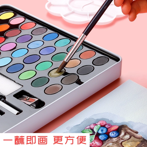 Пигментированная акварель, комплект, детская портативная тара для начинающих для школьников, кисть, гуашь, 36 цветов, ручная роспись