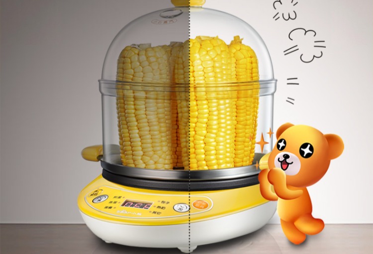nồi lẩu mini tốt nhất Gấu trứng nồi gia đình hấp trứng ăn sáng máy nhỏ trứng tráng hai lớp thời gian tự động tắt điện chiên nhỏ - Nồi trứng nồi lẩu mini 2 người