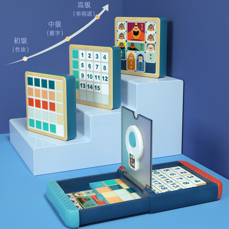 Tebaoer Huarong Road Digital Three Kingdoms puzzle toy children's thinking training 3 in 1 wooden double educational toys