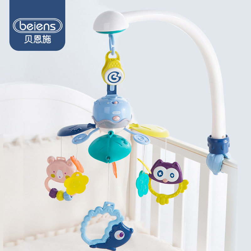 Bain Shi music bedside music bell baby bedside rotary rattle newborn children hanging cart pendant 1-6 months