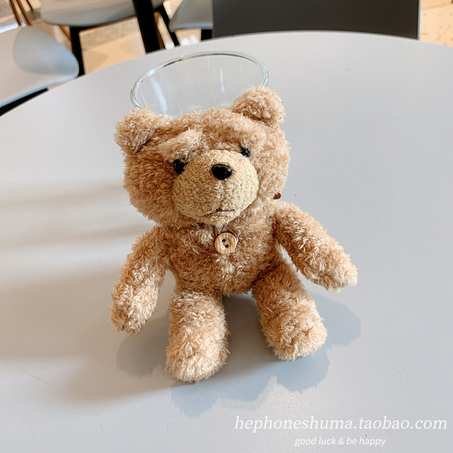 Korean ins bear doll plush ເຫມາະສໍາລັບ Apple Airpods 1/2 ແຜ່ນປ້ອງກັນຫູຟັງໄຮ້ສາຍລຸ້ນທີ 3 ປ້ອງກັນການຕົກ